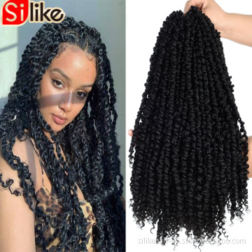 Passion Spring Twists Synthetic Crotchet Hair Extensions Ombre Bouncy Braids Fiber Pre looped Fluffy Bomb Twists Braiding Hair